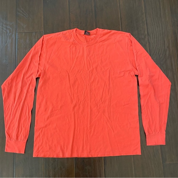 Stussy Men's Long Sleeve 100% Cotton Orange Shirt Size L - Picture 2 of 8
